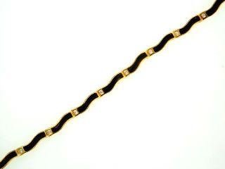 Ladies Jewelry 18KY Black Coral Bracelet with Diamonds 18KY Black Coral Bracelet with Diamonds