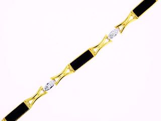 Ladies Jewelry 18KY Black Coral Bracelet with Diamonds 18KY Black Coral Bracelet with Diamonds