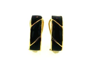 18KY Black Coral Earrings