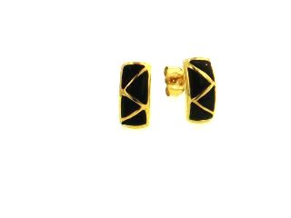 18KY Black Coral Earrings