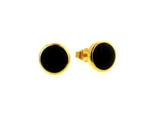 18KY Black Coral Earrings