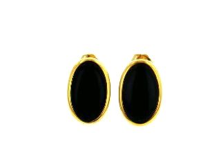 Ladies Jewelry 18KY Black Coral Earrings 18KY Black Coral Earrings