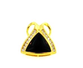 Ladies Jewelry 18KY Black Coral Pendant with Diamonds 18KY Black Coral Pendant with Diamonds