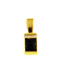 Ladies Jewelry 18KY Black Coral Pendant with Diamonds 18KY Black Coral Pendant with Diamonds