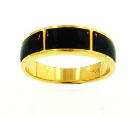 18KY Black Coral Ring